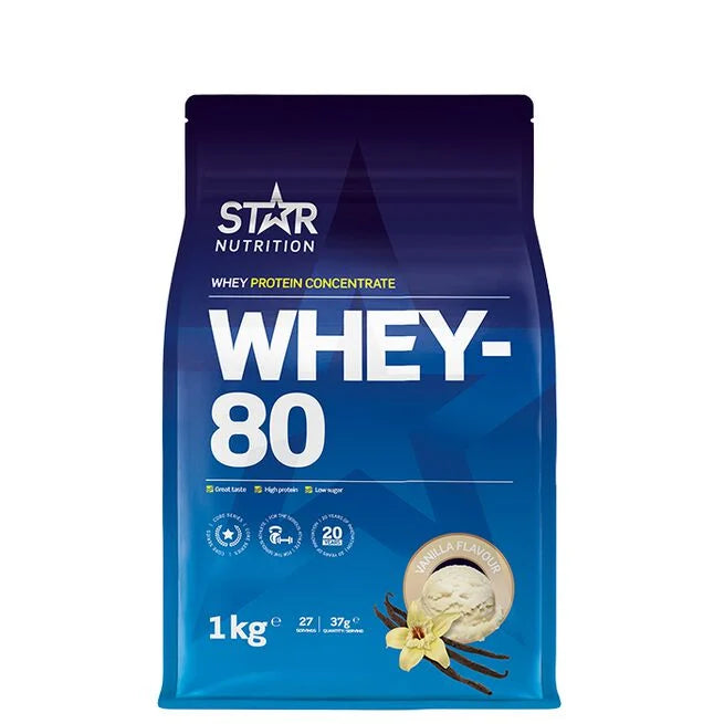 Whey-80 Vassleprotein 1 kg. Vanilj