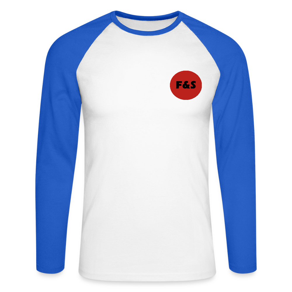 F&S Långärmad baseball t-shirt - white/royal blue