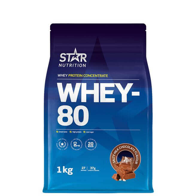 Whey-80 Vassleprotein 1 kg. Salty Milk Chocolate (NEW)